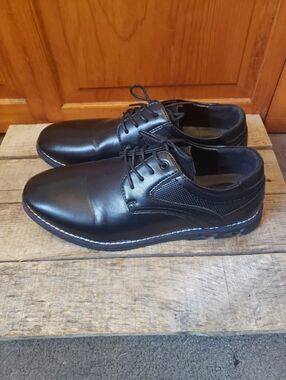 GATSBY Men's Black Leather All Day Comfort Dress Shoe 10